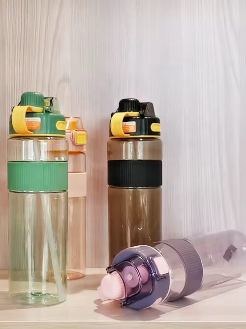 Botella deportiva doble tapa