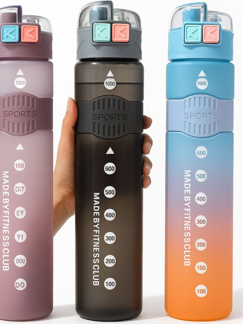 Botella con sorbete y tapa segura