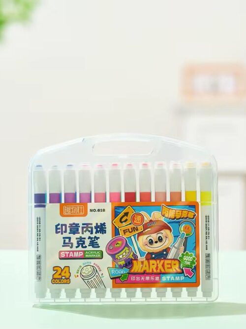 Set de marcadores acrilicos con sello 24 colores