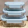 Set 3 tupper de vidrio